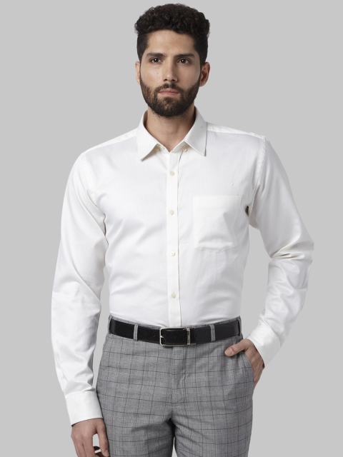 

Park Avenue Men Off-White Slim Fit Solid Formal Shirt