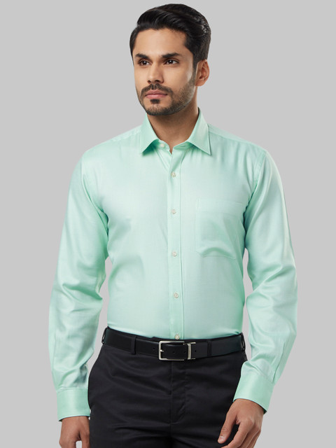 

Raymond Men Sea Green Regular Fit Self Design Formal Shirt