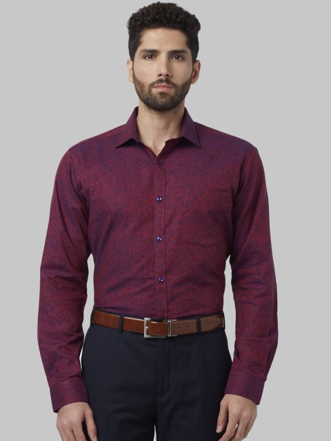 

Park Avenue Men Red & Blue Slim Fit Printed Formal Shirt