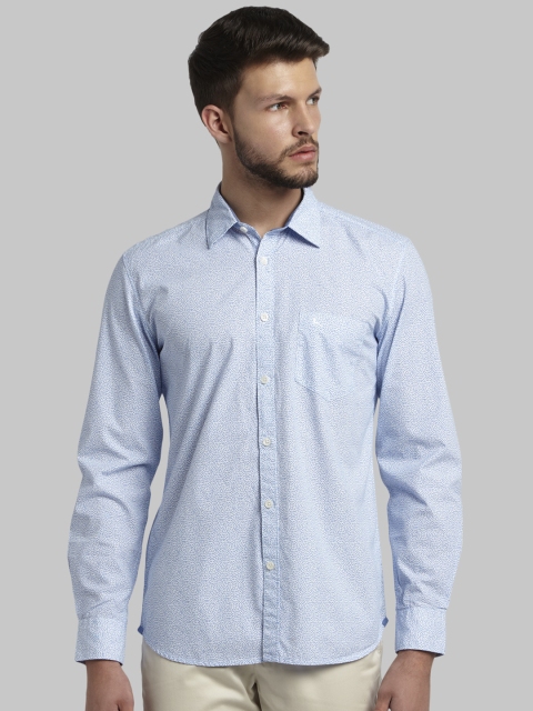 

Parx Men Blue Slim Fit Printed Casual Shirt