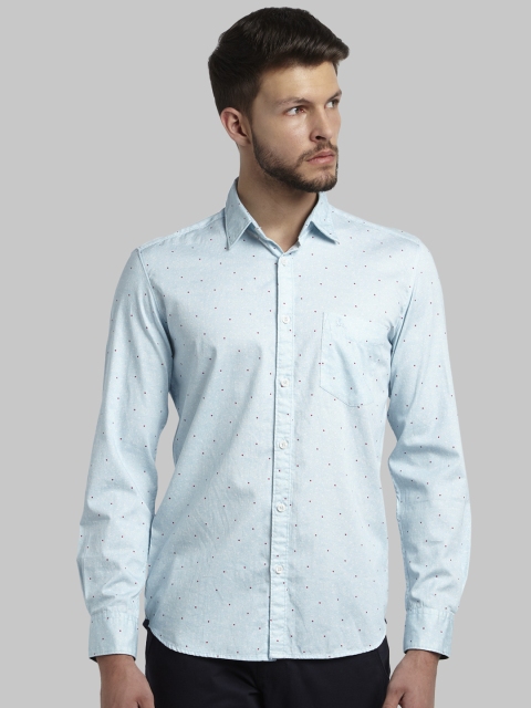 

Parx Men Blue Slim Fit Printed Casual Shirt