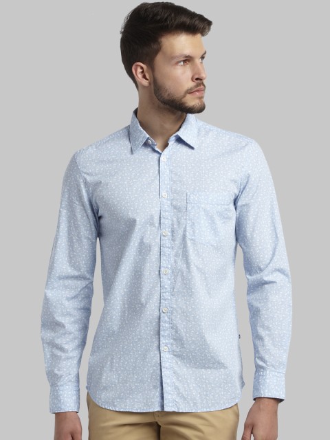 

Parx Men Blue Slim Fit Printed Casual Shirt
