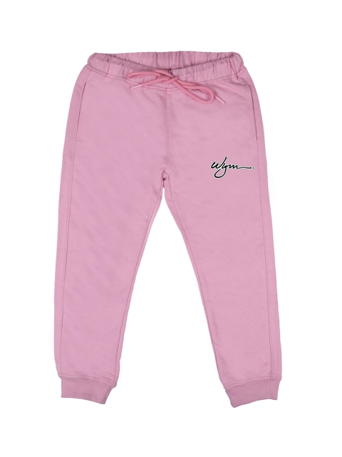 Wear Your Mind Kids Pink Solid Straight Fit Joggers