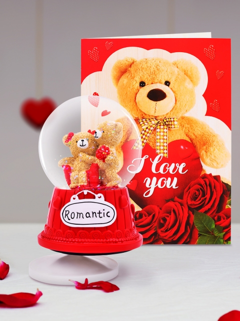 

Archies Multicoloured Teddy Bear Figurine with Greeting Card, Multi
