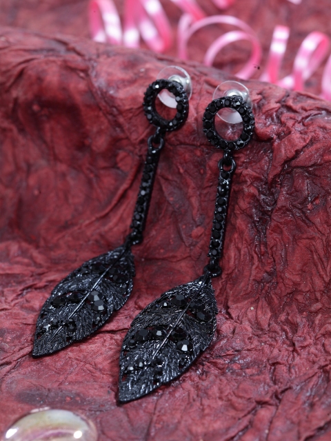 

SASSAFRAS Black Contemporary Drop Earrings