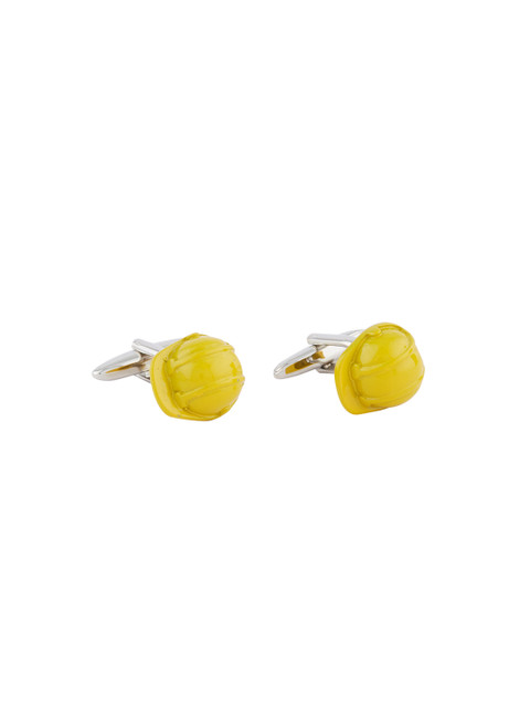 

shaze Yellow & Silver-Toned Quirky Cufflinks