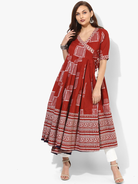

Maroon&White Printed Anarkali Kurta