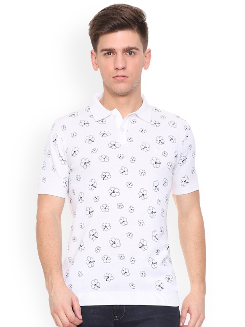 

Van Heusen Men White Printed Polo Collar T-shirt