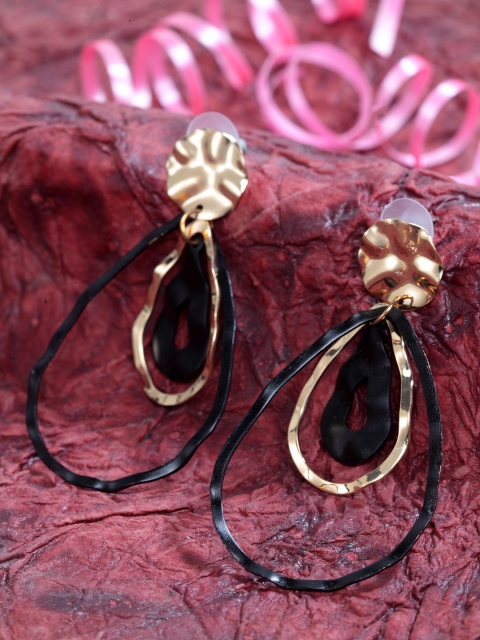 

SASSAFRAS Black Contemporary Drop Earrings