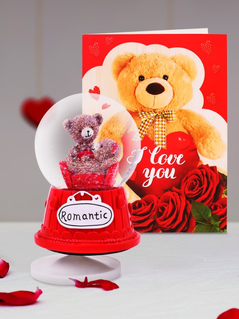 

Archies Multicoloured Teddy Bear Figurine with Greeting Card, Multi