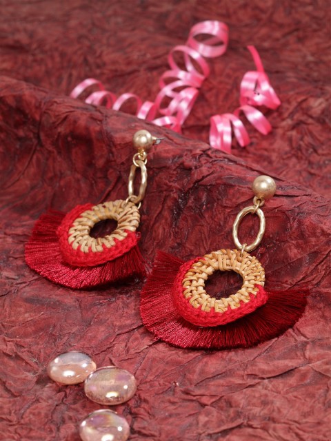 

SASSAFRAS Red Contemporary Drop Earrings