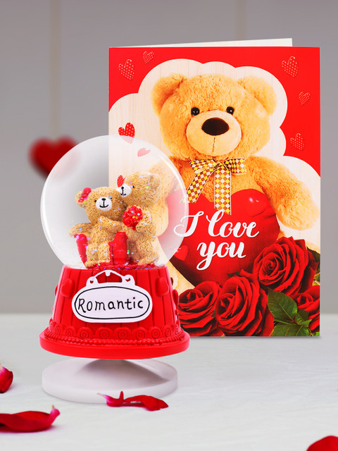 

Archies Multicoloured Teddy Bear Figurine with Greeting Card, Multi