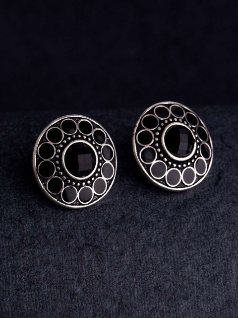 

Voylla Silver Plated and Black Oxidised Studs