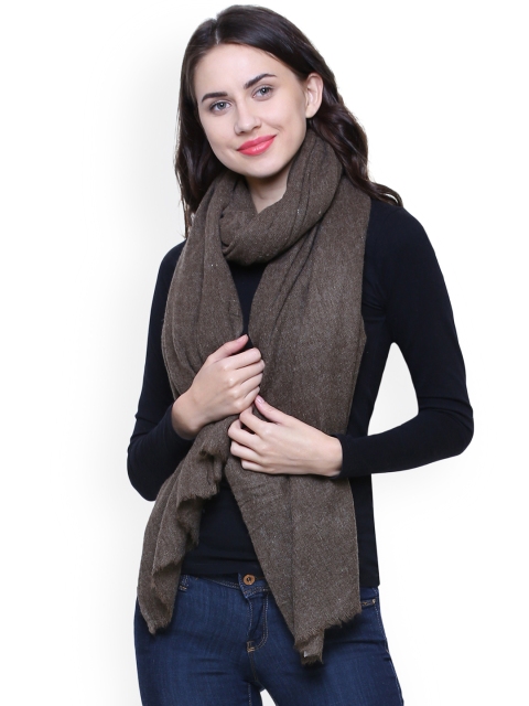 

Anekaant Women Brown Solid Woollen Stole