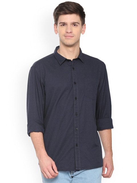 

People Men Blue Regular Fit Solid Casual Shirt