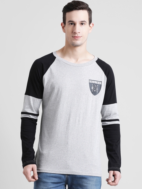 

oneliner Men Grey Printed Round Neck T-shirt