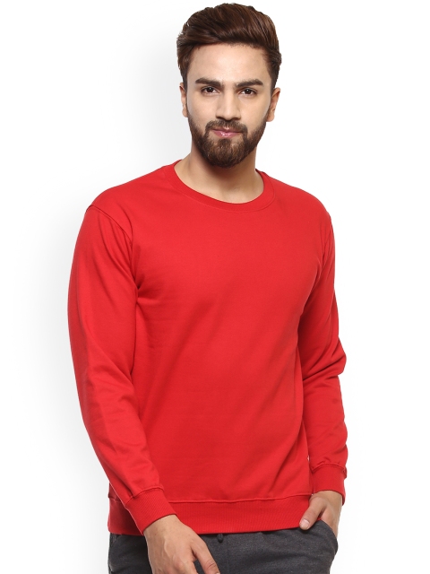 

GRIFFEL Men Red Solid Sweatshirt