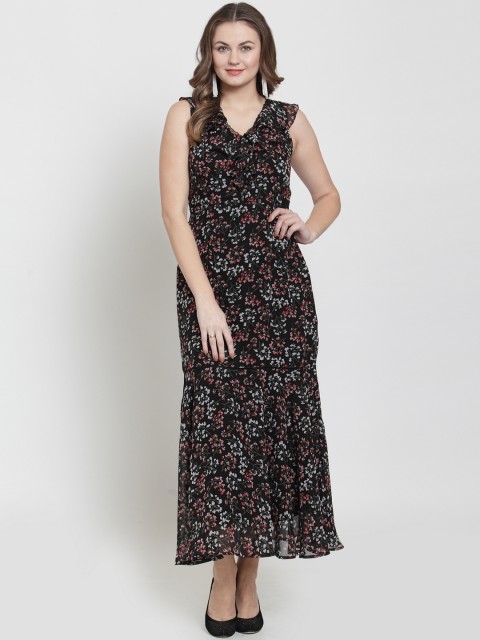 

Latin Quarters Women Black Printed A-Line Dress