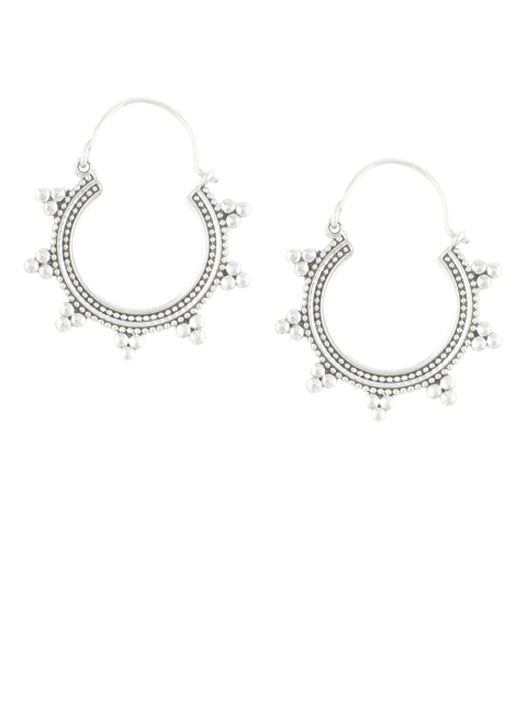 

Ahilya Women Silver-Toned Hoop Earings
