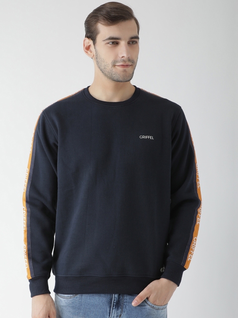 

GRIFFEL Men Navy Blue Solid Sweatshirt