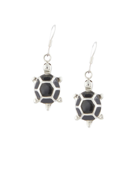 

ahilya Sterling Silver Black Onyx Tortoise Danglers