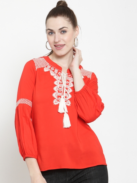 

Latin Quarters Women Red Embellished Top