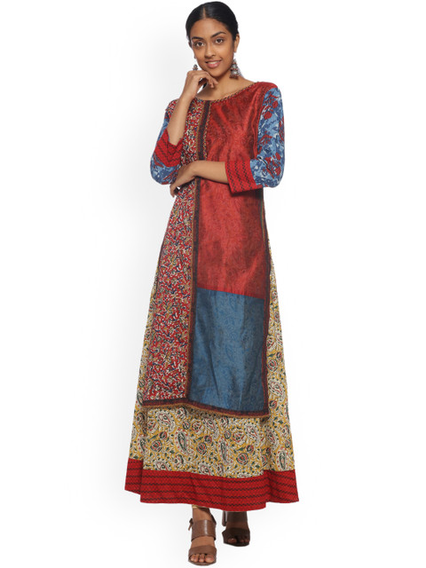 

Soch Women Multicoloured Printed A-Line Kurta, Multi
