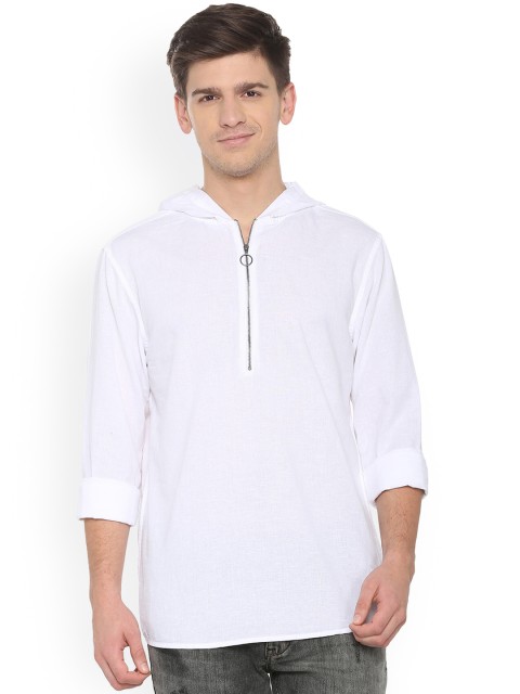 

People Men White Regular Fit Solid Casual Shirt