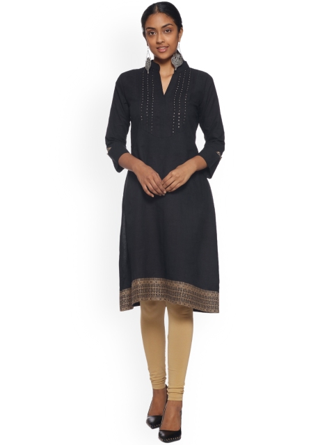 

Soch Women Black Solid Kurta