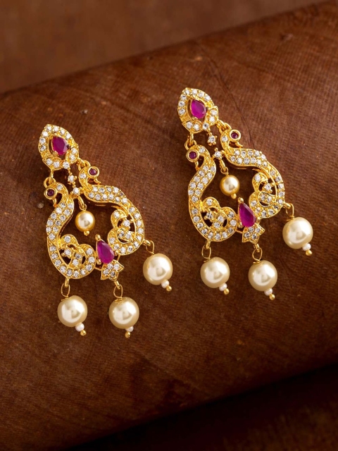 

Voylla Gold-Toned Contemporary Drop Earrings