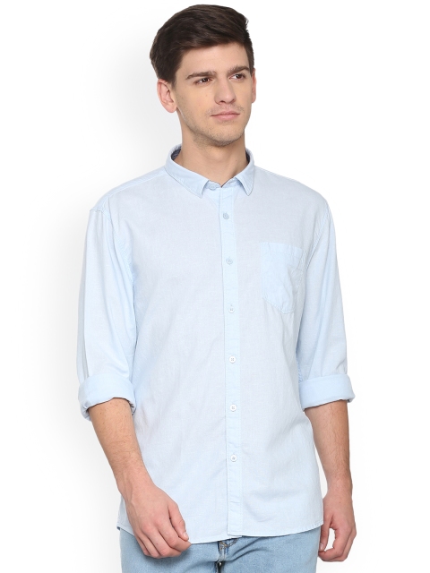 

People Men Blue Regular Fit Solid Casual Shirt