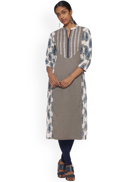 

Soch Women Grey Printed Kurta