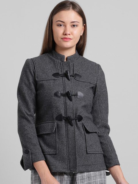 

Zink London Women Grey Self Design Tailored Jacket