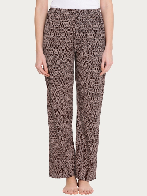 

Clovia Women Brown Printed Pyjamas LB0167P06M
