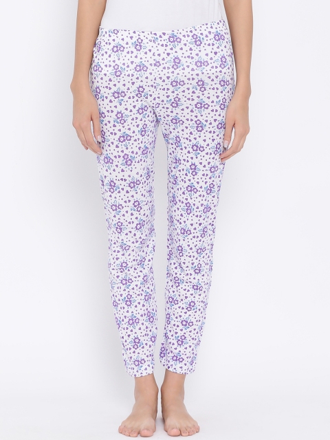 

Clovia Women Purple & White Printed Pyjamas LB0165P15