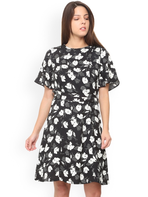 

Van Heusen Woman Black Printed Fit and Flare Dress