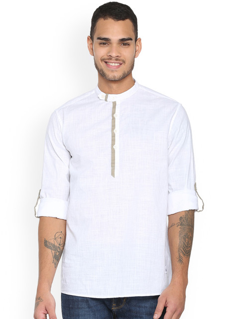

People Men White Regular Fit Solid Casual Shirt