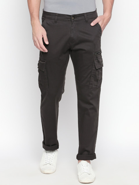 

beevee Men Coffee Brown Regular Fit Solid Cargos