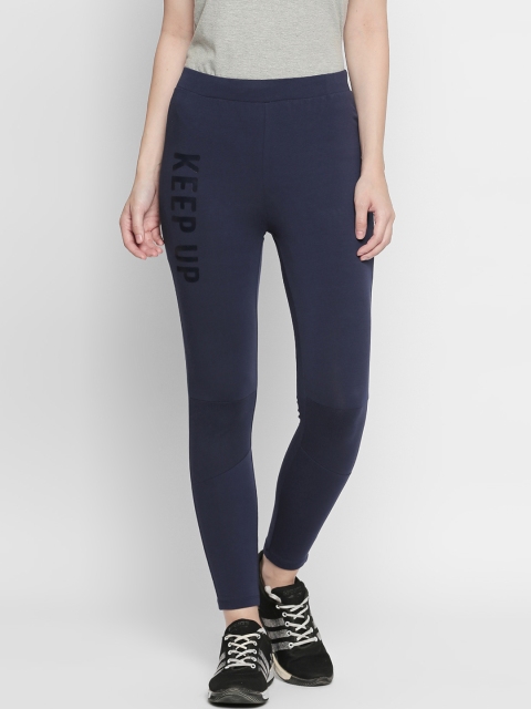 

Agile by Pantaloons Women Navy-Blue Solid Slim Fit Track Pants