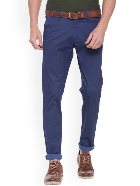 

Van Heusen Sport Men Blue Slim Fit Self Design Regular Trousers