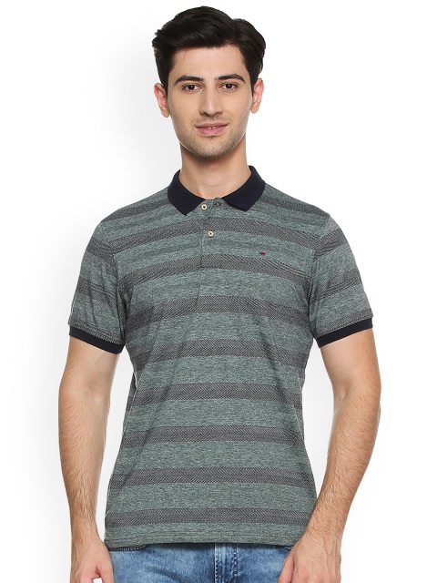 

Peter England Casuals Men Black Striped Polo Collar T-shirt