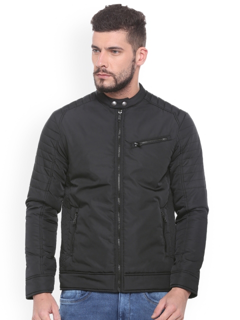 

People Men Black Solid Padded Jacket