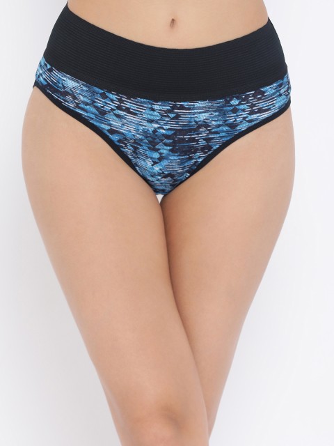 

Clovia Women Blue & Black Printed Hipster Briefs PN2890A08XL