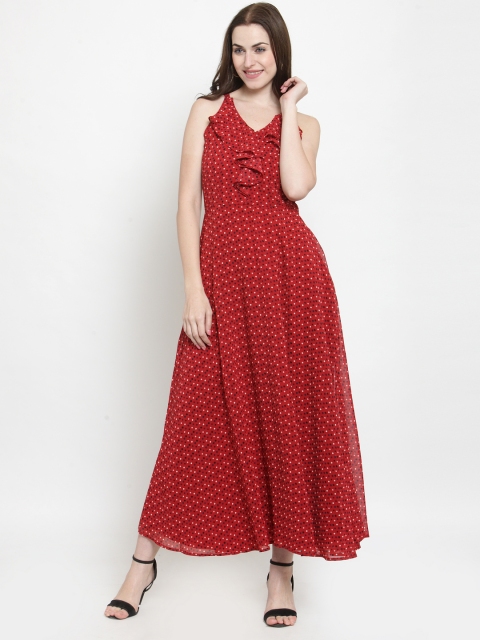 

Latin Quarters Women Red Printed Maxi Dress