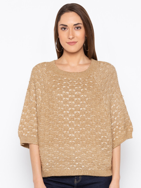 

Globus Women Beige Self Design Pullover
