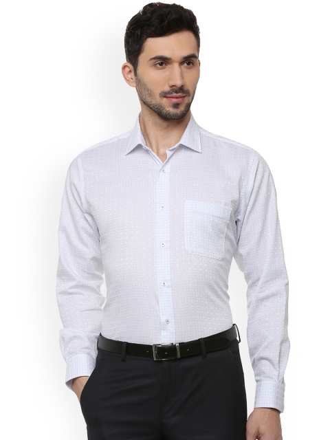 

Van Heusen Men Blue Regular Fit Checked Formal Shirt