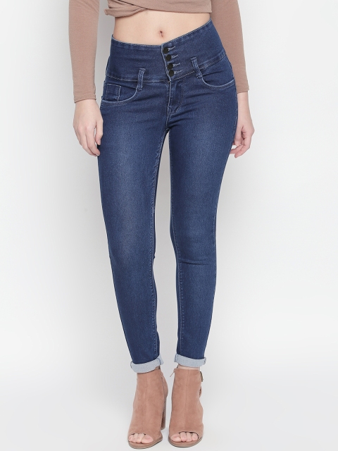 

PURPLE WATER Women Blue Slim Fit High-Rise Clean Look Stretchable Jeans