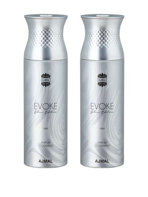 

Ajmal Men Set of 2 Deodorants 200 ml each, Silver