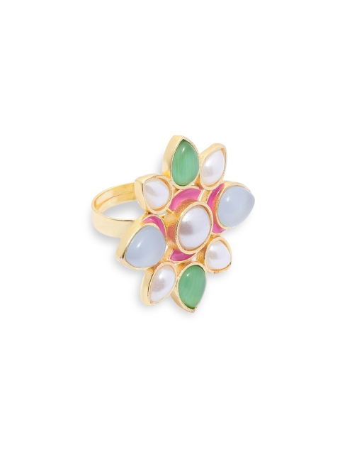 

AccessHer Women Gold-Toned Handcrafted Finger Ring with Agate