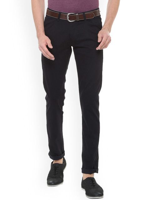 

Van Heusen Sport Men Black Slim Fit Solid Regular Trousers